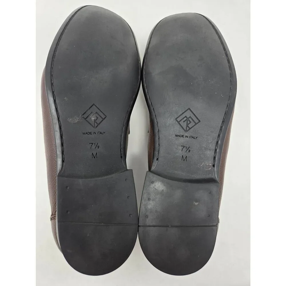 MONTE ROSSO MADE IN ITALY HORSEBIT LOAFER BROWN LEATHER MENS SIZE 7.52 M
